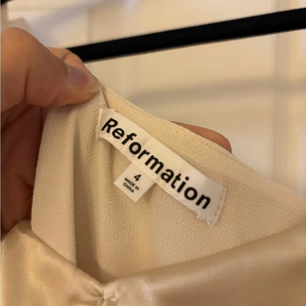 Reformation Alene Silk Ivory Midi Dress - Picture 7 of 11